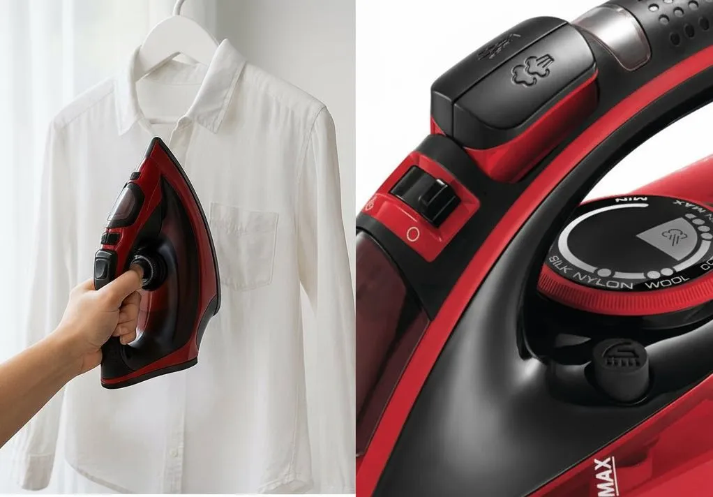 Mocny wyrzut pary z żelazka